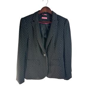 ISAAC MIZRAHI Women’s classic black polka dot jacket 8 Office Work Professional